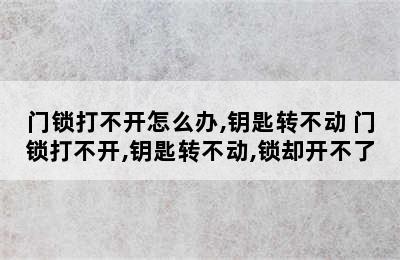 门锁打不开怎么办,钥匙转不动 门锁打不开,钥匙转不动,锁却开不了